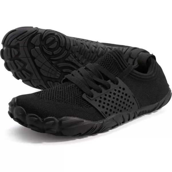 imageWHITIN Mens Minimalist CrossTraining Shoes  Barefoot Trail Runner  Wide Toe BoxW21 All Black