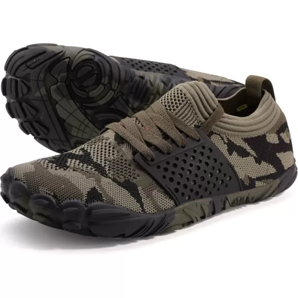 imageWHITIN Mens Minimalist CrossTraining Shoes  Barefoot Trail Runner  Wide Toe BoxW21 Camo Green