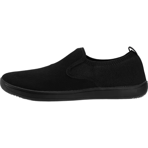 imageWHITIN Wide Toe Box Barefoot Sneakers for Men Slip on Fashion Canvas Minimalist Shoes Zero Drop Sole Size 12 Width 125W Walking Non Slip All Black 46