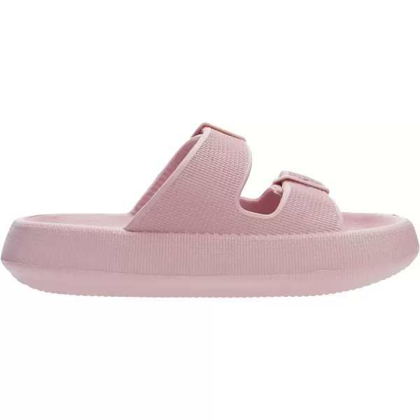 imageWHITIN Shower Slides Women Men Double Buckle Thick Sole Cushion Pillow Slippers Platform Soft House Floor Sandles Shower NonSlip Bathroom Sandals Beach Home Shoes Pink