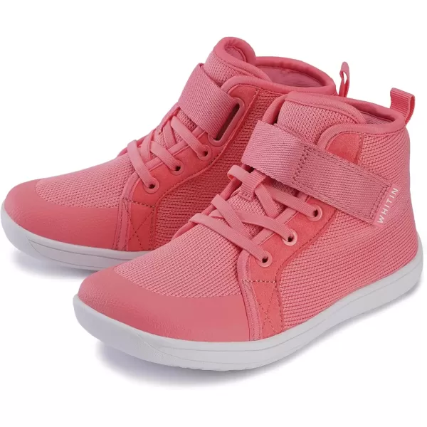 imageWHITIN KidsToddler Wide Barefoot Shoes  GirlsBoys Classic High Top Sneakers  Wide Foot Freedom  Natural GrowthW8k21  Pink