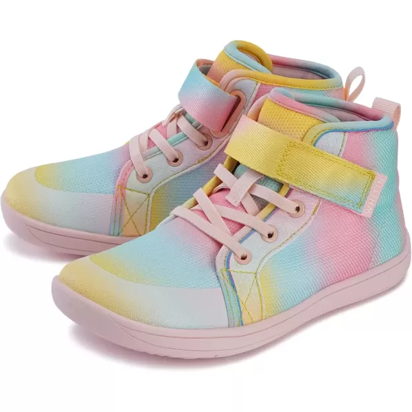 imageWHITIN KidsToddler Wide Barefoot Shoes  GirlsBoys Classic High Top Sneakers  Wide Foot Freedom  Natural GrowthW8k21  Rainbow Pink