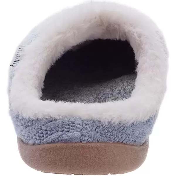 imageWHITIN Women Arch Support Fuzzy Knitted Slipper Warm Slip On House ShoesBlue