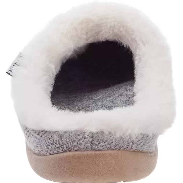 imageWHITIN Women Arch Support Fuzzy Knitted Slipper Warm Slip On House ShoesGrey