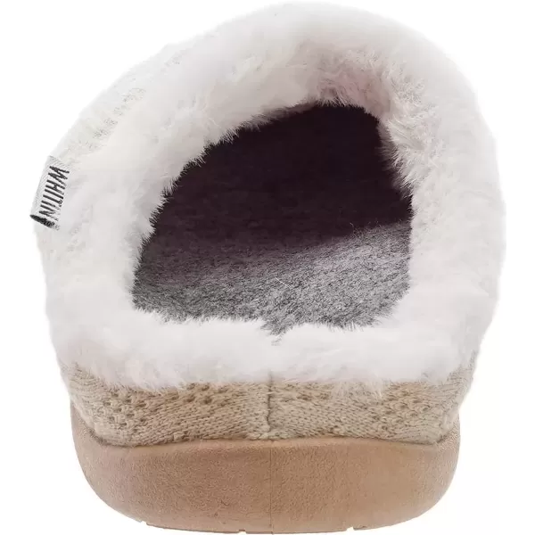 imageWHITIN Women Arch Support Fuzzy Knitted Slipper Warm Slip On House ShoesOatmeal