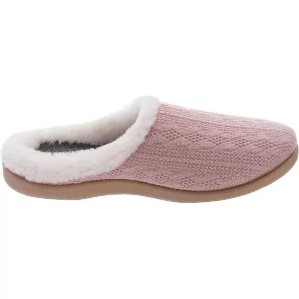 imageWHITIN Women Arch Support Fuzzy Knitted Slipper Warm Slip On House ShoesPink