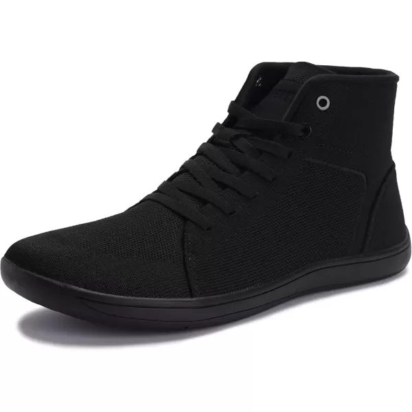 imageWHITIN Mens High Top Minimalist Barefoot Shoes  Wide Toe Box  Zero Drop SoleAll Black