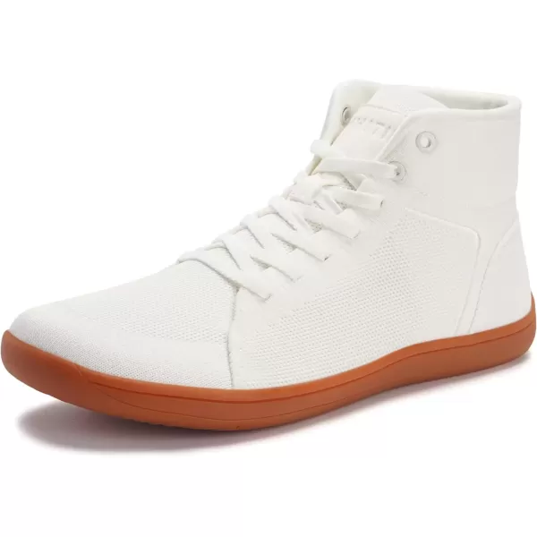 imageWHITIN Mens High Top Minimalist Barefoot Shoes  Wide Toe Box  Zero Drop SoleWhite