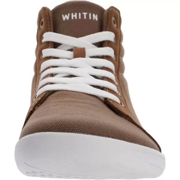 imageWHITIN Mens Wide High Top Minimalist Casual Canvas Sneakers Brown Size 115