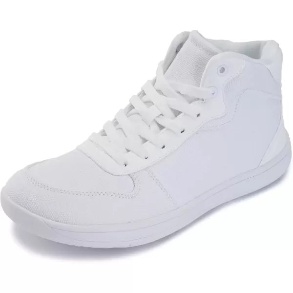 imageWHITIN Womens HighTop Canvas Minimalist Barefoot Shoes  Wide Toe Box  Zero DropAll White