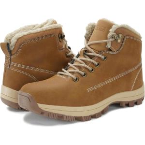imageWHITIN Mens Waterproof Winter Shoes Snow Boots for Cold Weather Outdoor Hiking Warm Size 11 Fur Leather Ankle Work Insulated Lightweight Russet 45