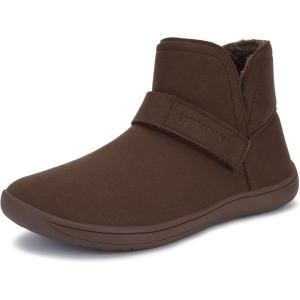 imageWHITIN Minimalist Barefoot Ankle Boots for Women Fashion Warm Winter Walking Snow Shoes Size 7 Wide Toe Box Zero Drop Sole Waterproof Sneakers Taupe