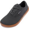 imageWHITIN Mens Wide Canvas Barefoot Sneakers  Zero Drop Sole  Minimalist FootwearW872  Grey Gum Knit Upper
