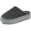 imageWHITIN Womens Pillow Warm Slippers with Outdoorfriendly Cushioned SoleBlack Grey