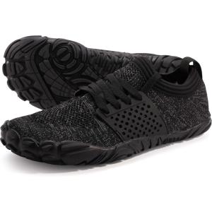 imageWHITIN Mens Minimalist Trail Runner  Wide Toe Box  Barefoot InspiredBlack Grey