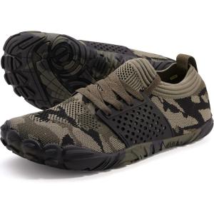 imageWHITIN Mens Minimalist Trail Runner  Wide Toe Box  Barefoot InspiredCamo Green