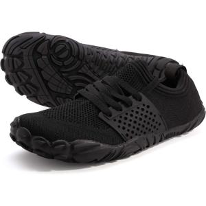 imageWHITIN Mens Minimalist Trail Runner  Wide Toe Box  Barefoot InspiredCarbon Black