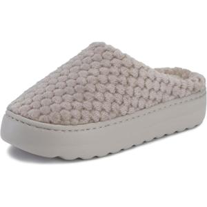 imageWHITIN Womens Pillow Warm Slippers with Outdoorfriendly Cushioned SoleTaupe
