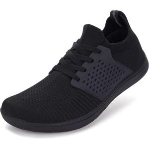 imageWHITIN Womens Wide Minimalist Barefoot Shoes  Zero Drop SoleW85  All Black