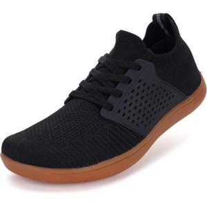imageWHITIN Womens Wide Minimalist Barefoot Shoes  Zero Drop SoleW85  BlackGum