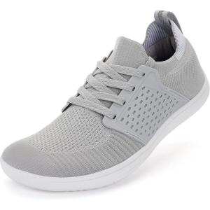 imageWHITIN Womens Wide Minimalist Barefoot Shoes  Zero Drop SoleW85  Light Grey
