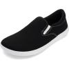 imageWHITIN Mens Wide Toe Box Slip on Barefoot Shoes  Minimalist Sneakers  Zero Drop SoleW863  Black White