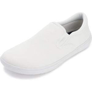imageWHITIN Mens Wide Toe Box Slip on Barefoot Shoes  Minimalist Sneakers  Zero Drop SoleW863  White