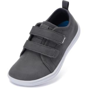 imageWHITIN ToddlerBoysGirls Barefoot Shoes  Kids Wide Width Minimalist Sneakers  Classic Canvas  Supports Natural Foot GrowthW8k5  Grey