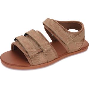 imageWHITIN Womens Barefoot Sandals  Minimalist Effortless Flat Slides  Ground FeelB12  Light Brown