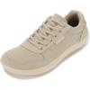 imageWHITIN Mens Wide Barefoot Shoes  Stylish Canvas Minimalist Sneakers  Zero Drop SoleW882  Beige Canvas Upper