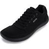 imageWHITIN Mens Wide Barefoot Shoes  Stylish Canvas Minimalist Sneakers  Zero Drop SoleW882  Black Canvas Upper