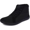 imageWHITIN Mens Wide Winter Barefoot Shoes  Hitop Minimalist Sneakers  Zero Drop Sole  Optimal Warmth ampamp ProtectionW826  All Black