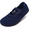 image:imageWHITIN Womens Barefoot Mary Jane Flats  Wide Toe Box  Zero Drop Sole  Adjustable StrapsW94  Navy Blue