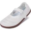 image:imageWHITIN Womens Barefoot Mary Jane Flats  Wide Toe Box  Zero Drop Sole  Adjustable StrapsW94  White