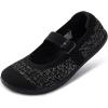 image:imageWHITIN Womens Wide Toe Box Barefoot Mary Jane Flats  Zero DropW95  Black White