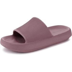 image:imageWHITIN Pillow Slippers for Women Non Slip  Cushioned Thick Sole Slides  Quick Drying Bathroom SandalsBlush