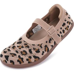 image:imageWHITIN Womens Barefoot Mary Jane Flats  Wide Toe Box  Zero Drop Sole  Adjustable StrapsW94  Leopard