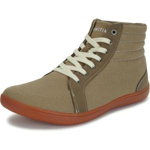 image:imageWHITIN Womens Wide HighTop Canvas Barefoot Sneakers  Minimalist StreetReady Fit  ComfortForward Ankle SupportW823  Green Gum