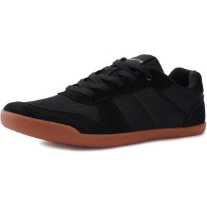 image:imageWHITIN Womens Wide Toe Box Barefoot Shoes  Zero Drop  Fashion Patchwork Design SneakerAll Black
