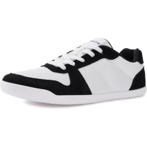 image:imageWHITIN Womens Wide Toe Box Barefoot Shoes  Zero Drop  Fashion Patchwork Design SneakerBlack White