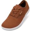 image:imageWHITIN Mens Wide Canvas Barefoot Sneakers  Zero Drop Sole  Minimalist FootwearW87  Light Brown