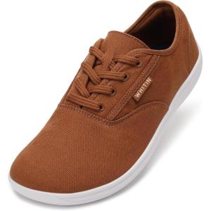 image:imageWHITIN Mens Wide Canvas Barefoot Sneakers  Zero Drop Sole  Minimalist FootwearW87  Light Brown
