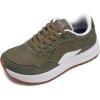 image:imageWHITIN Womens Wide Toe Box Walking Shoes  Cushioned Retro Suede Trainers for Daily Walks Casual Outings amp Light FitnessGreen