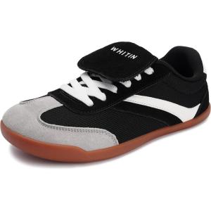 image:imageWHITIN Wide Toe Box Barefoot Shoes for Women  Fashion Tennis Sneakers  Trendy FoldOver TongueW618  Black