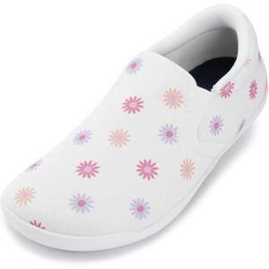image:imageWHITIN Womens Wide Barefoot Shoes  Elastic VDetail Classic SlipOn  Minimalist Walking SneakersFlower