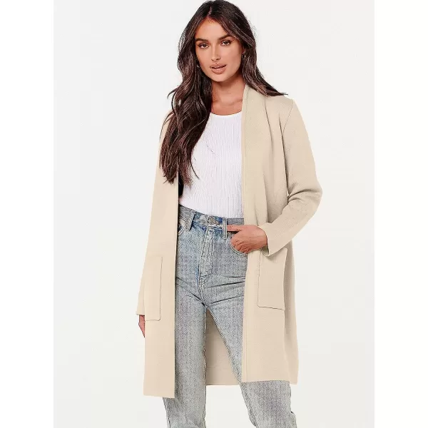 imageANRABESS Cardigan Sweater for Women Casual 2023 Fall Fashion Clothes Classy Long Sleeve Open Front Knit CoatiganBeige