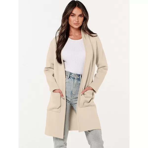 imageANRABESS Cardigan Sweater for Women Casual 2023 Fall Fashion Clothes Classy Long Sleeve Open Front Knit CoatiganBeige
