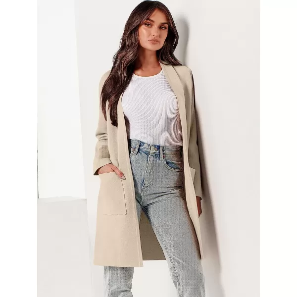 imageANRABESS Cardigan Sweater for Women Casual 2023 Fall Fashion Clothes Classy Long Sleeve Open Front Knit CoatiganBeige