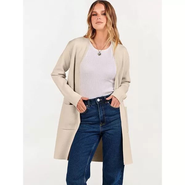 imageANRABESS Cardigan Sweater for Women Casual 2023 Fall Fashion Clothes Classy Long Sleeve Open Front Knit CoatiganBeige