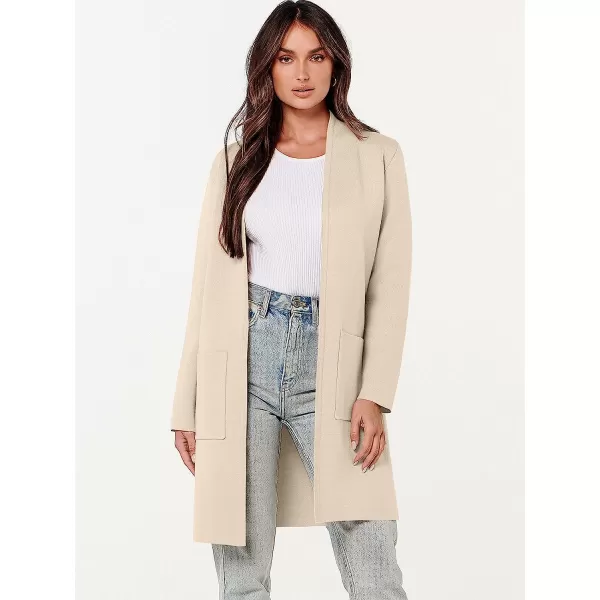 imageANRABESS Cardigan Sweater for Women Casual 2023 Fall Fashion Clothes Classy Long Sleeve Open Front Knit CoatiganBeige